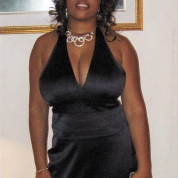 Navy backless evening dress - Picture 1 of 7